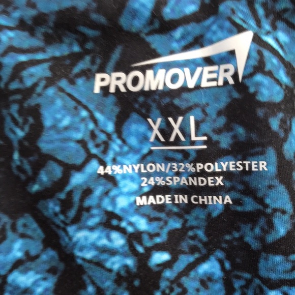 Promover XXL blue/black athletic biker shorts. - Picture 2 of 7